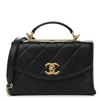 Chanel Lambskin Quilted Mini Trendy Spirit Top Handle Flap Black 1 of 10