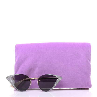 Gucci Metal Crystal Geometrical Frame Sunglasses GG0898S Silver Gold 9 of 9