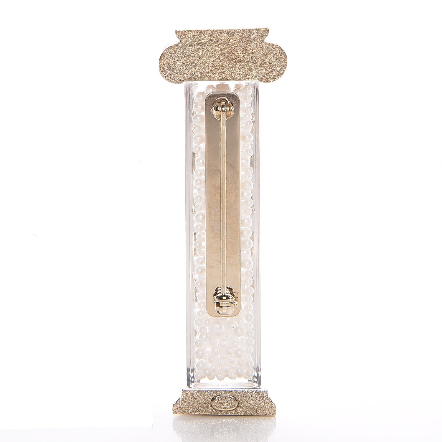 Chanel Pearl Ancient Greek Column Brooch Gold 3 of 5