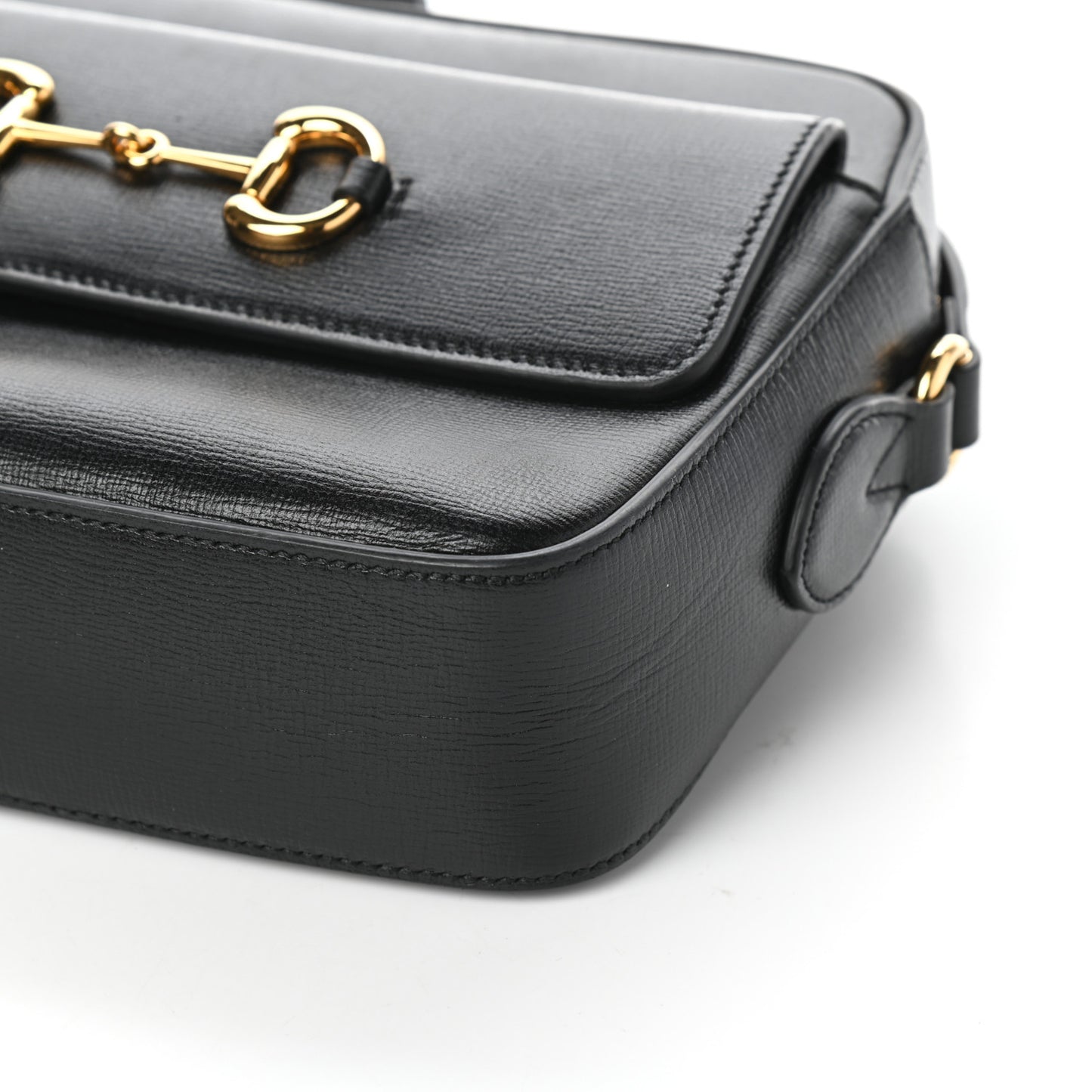 Textured Calfskin Small Horsebit 1955 Shoulder Bag Black