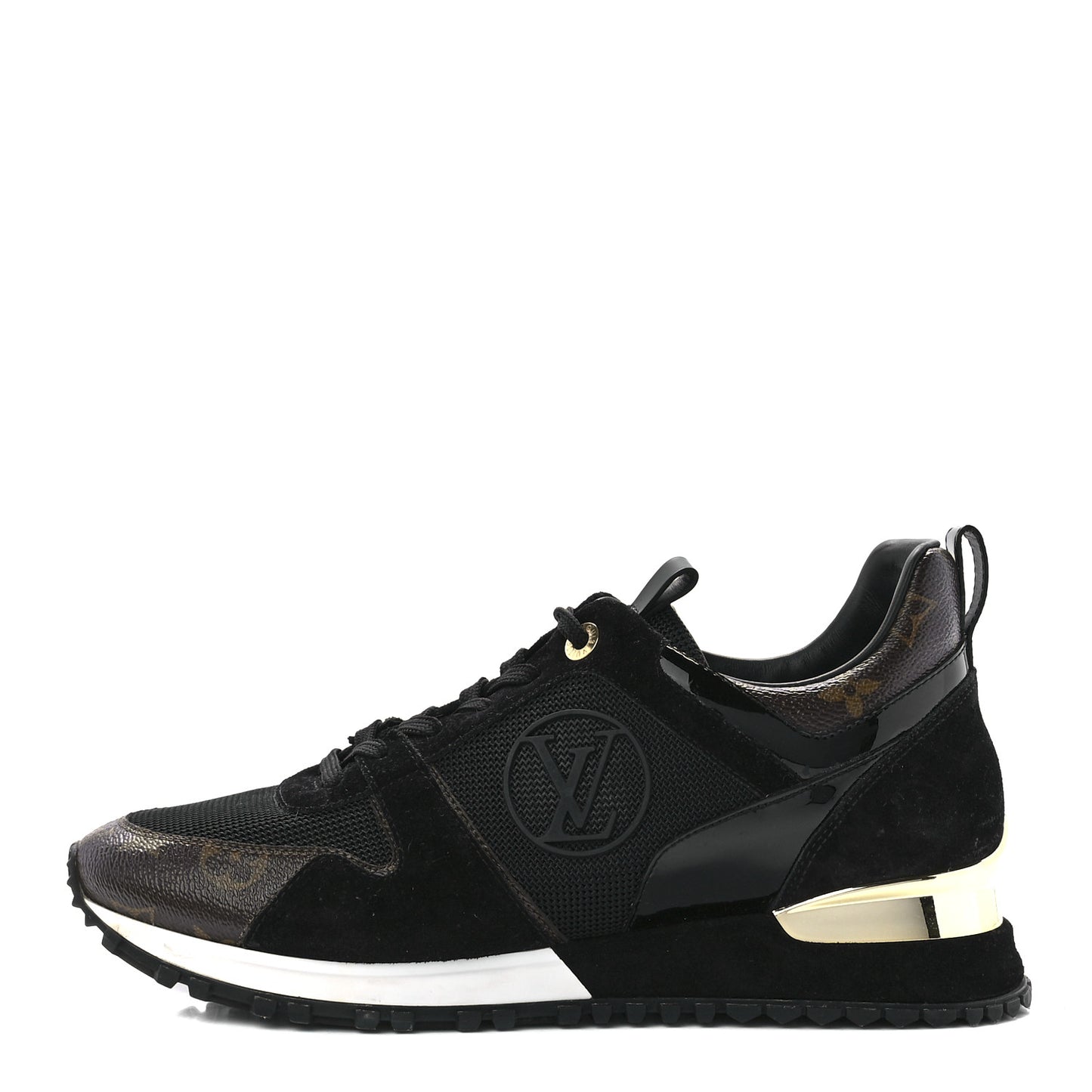 Suede Monogram Run Away Sneakers 40 Black