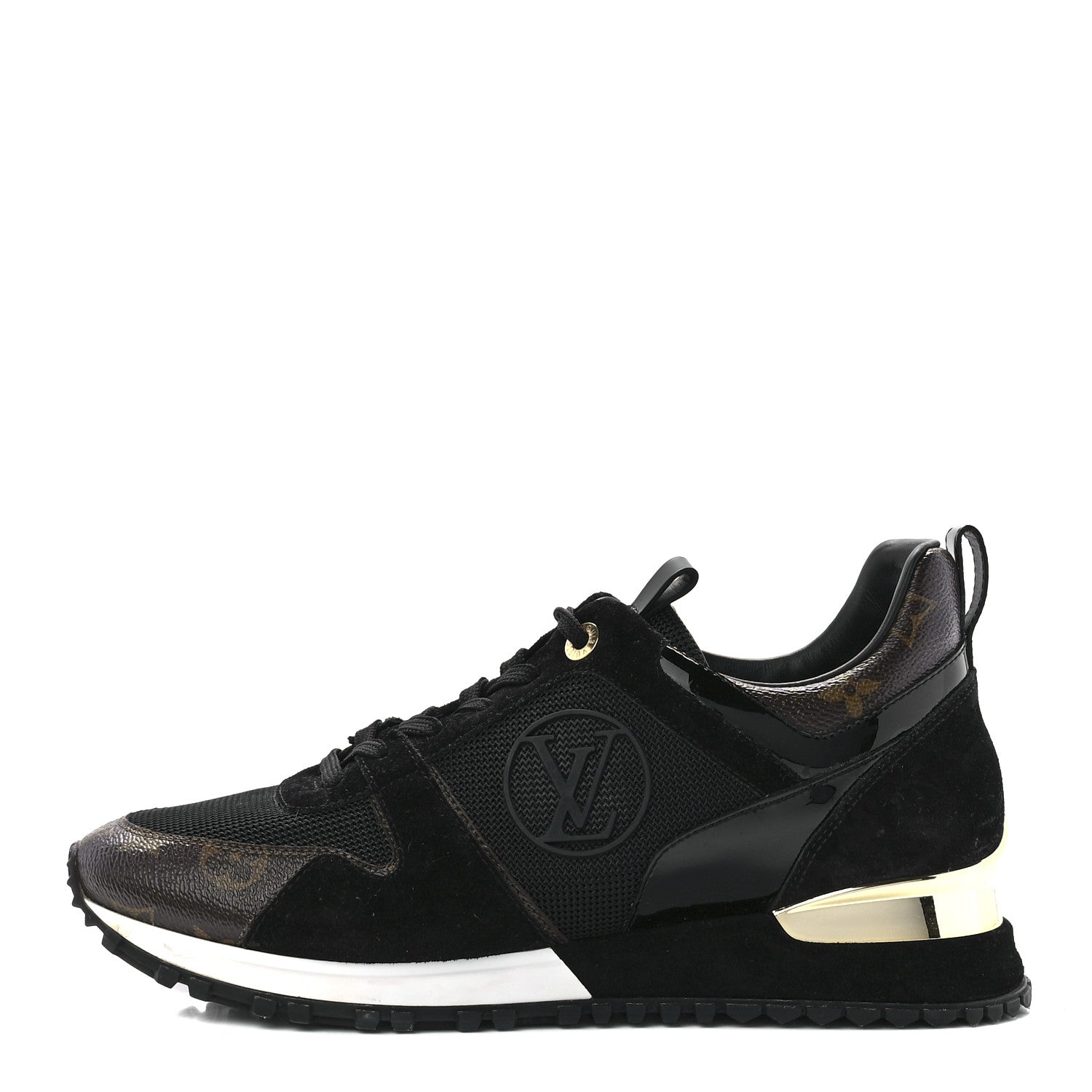 Louis Vuitton Suede Monogram Run Away Sneakers 40 Black 1 of 8