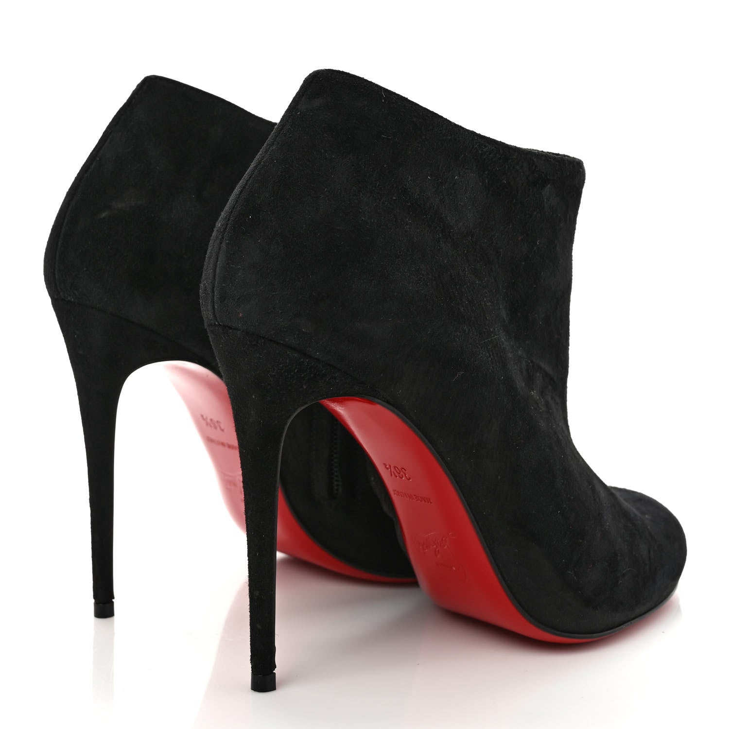Christian Louboutin Suede Bellissima 100 Ankle Boots 36.5 Black 4 of 8
