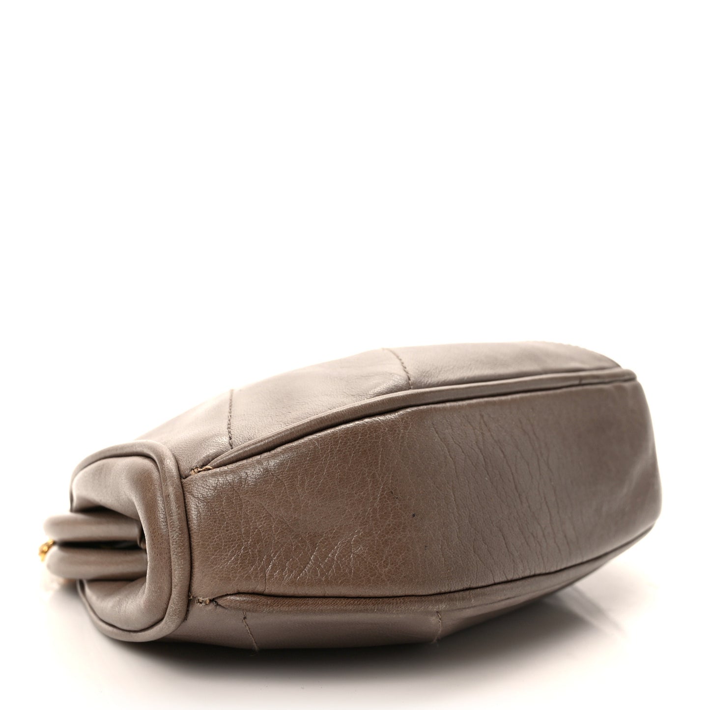 Lambskin Diamond Quilted Kisslock Frame Bag Beige