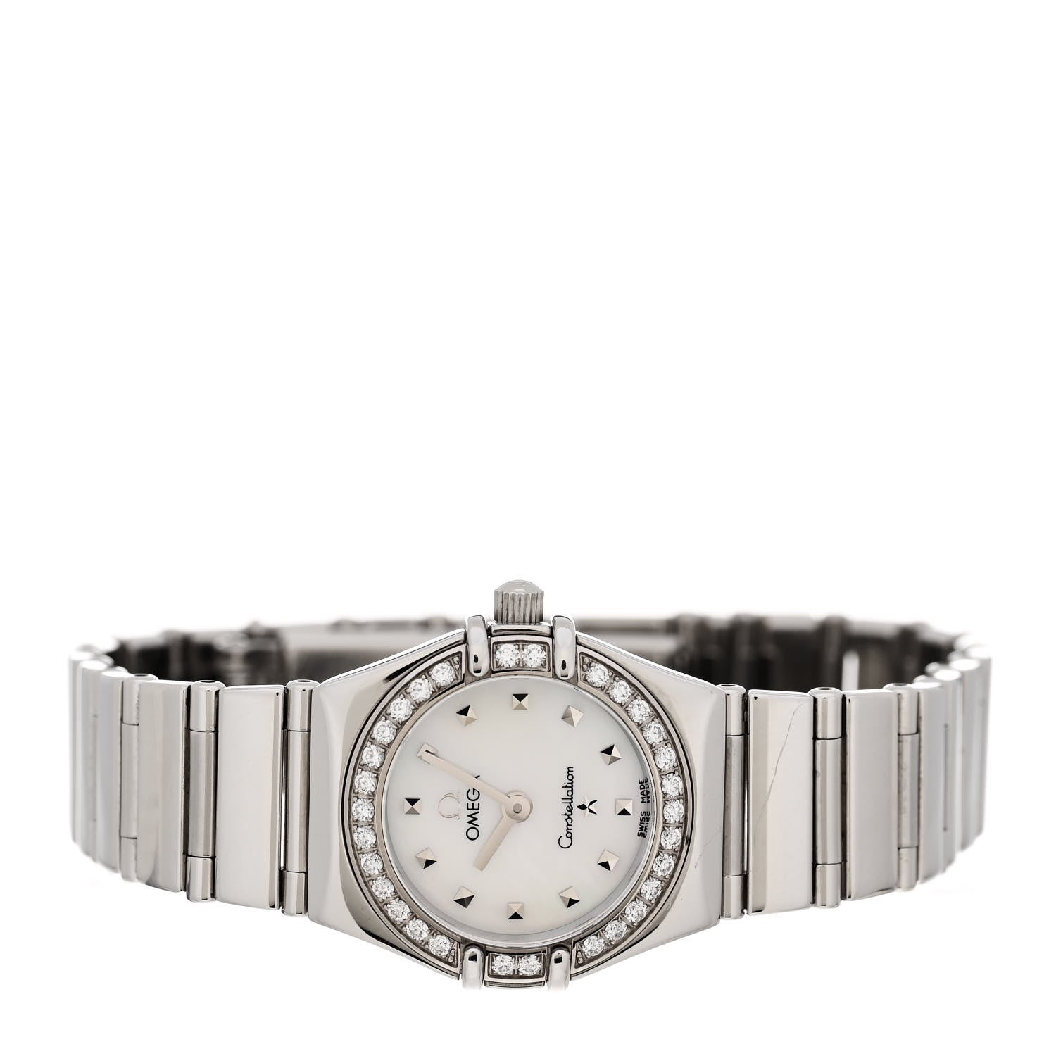 Omega Stainless Steel Diamond Bezel Mother of Pearl 22mm Constellation My Choice Quartz Watch 1465.71.00 2 of 6