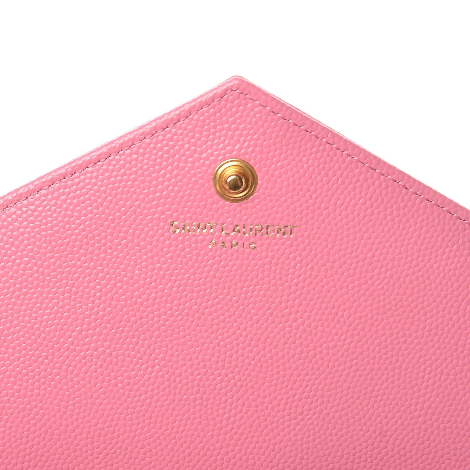 Saint Laurent Grain De Poudre Matelasse Chevron Monogram Chain Wallet Indian Pink 6 of 10