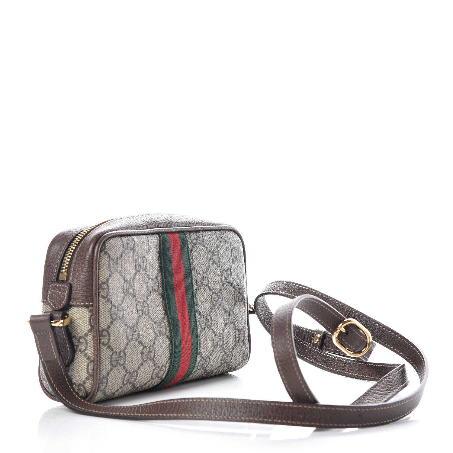 Gucci GG Supreme Monogram Web Mini Ophidia Shoulder Bag Brown 3 of 10