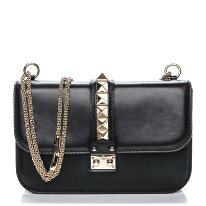 Valentino Garavani Vitello Medium Glam Lock Rockstud Flap Black 1 of 6