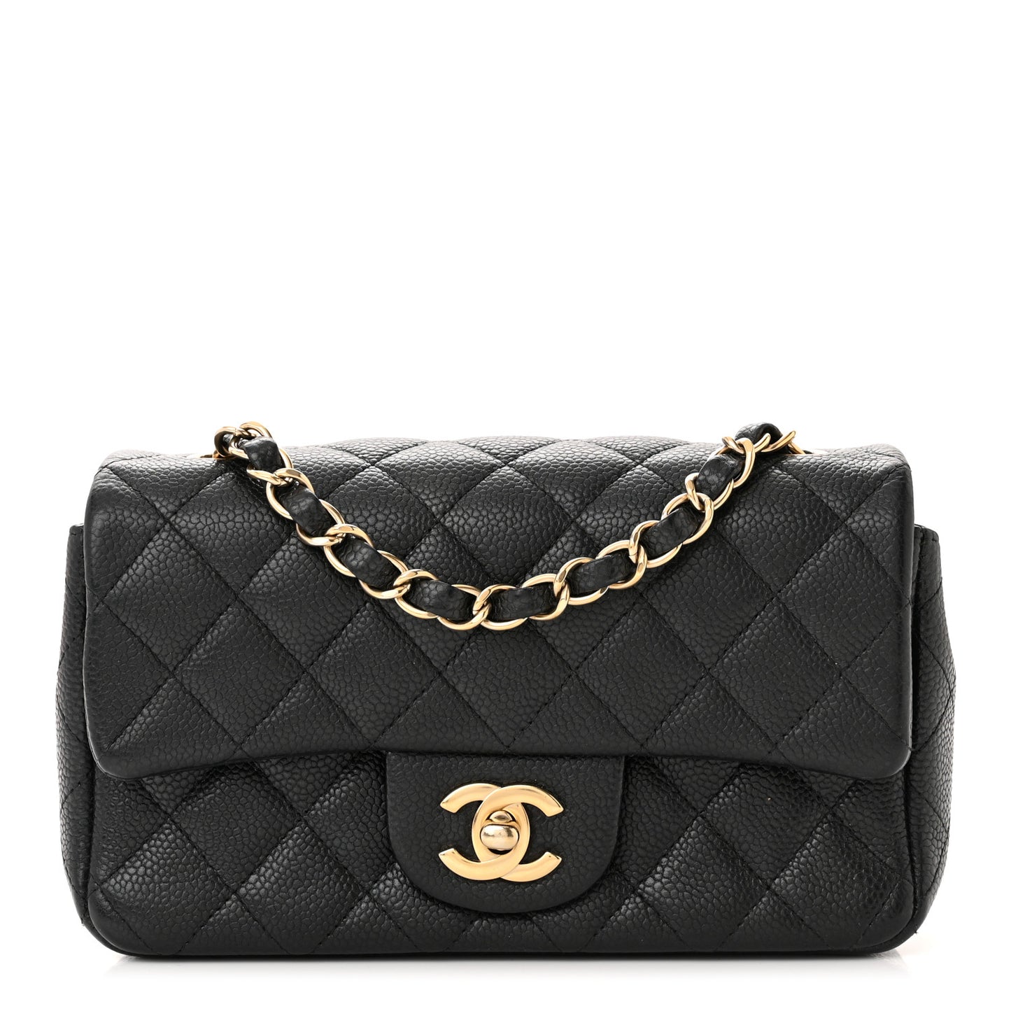 Caviar Quilted Mini Rectangular Flap Black