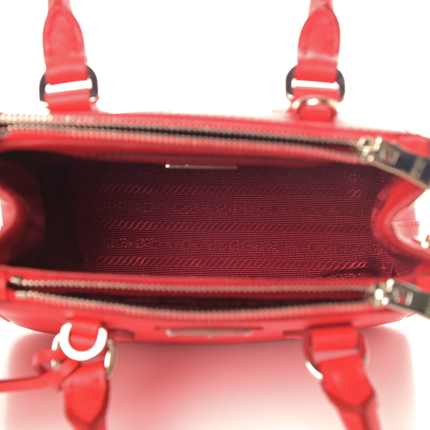 Prada Saffiano Mini Galleria Double Zip Crossbody Lacca 4 of 4