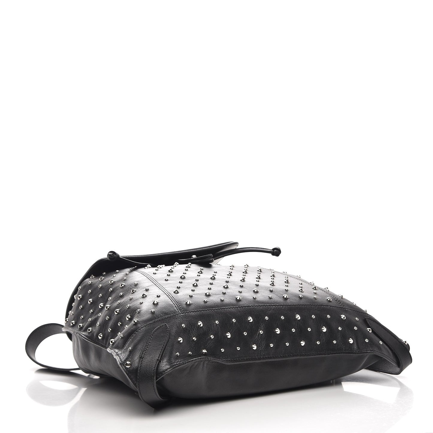 Calfskin Studded Padlock Backpack Black