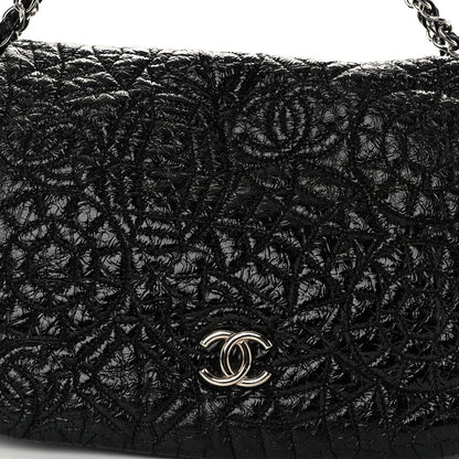 Chanel Vinyl Graphic Edge Accordion Flap Black 6 of 9