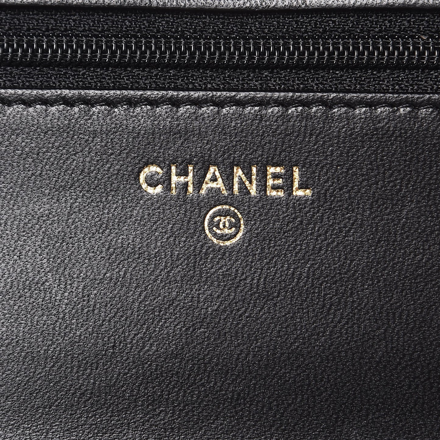 Lambskin Quilted Trendy CC Wallet On Chain WOC Black