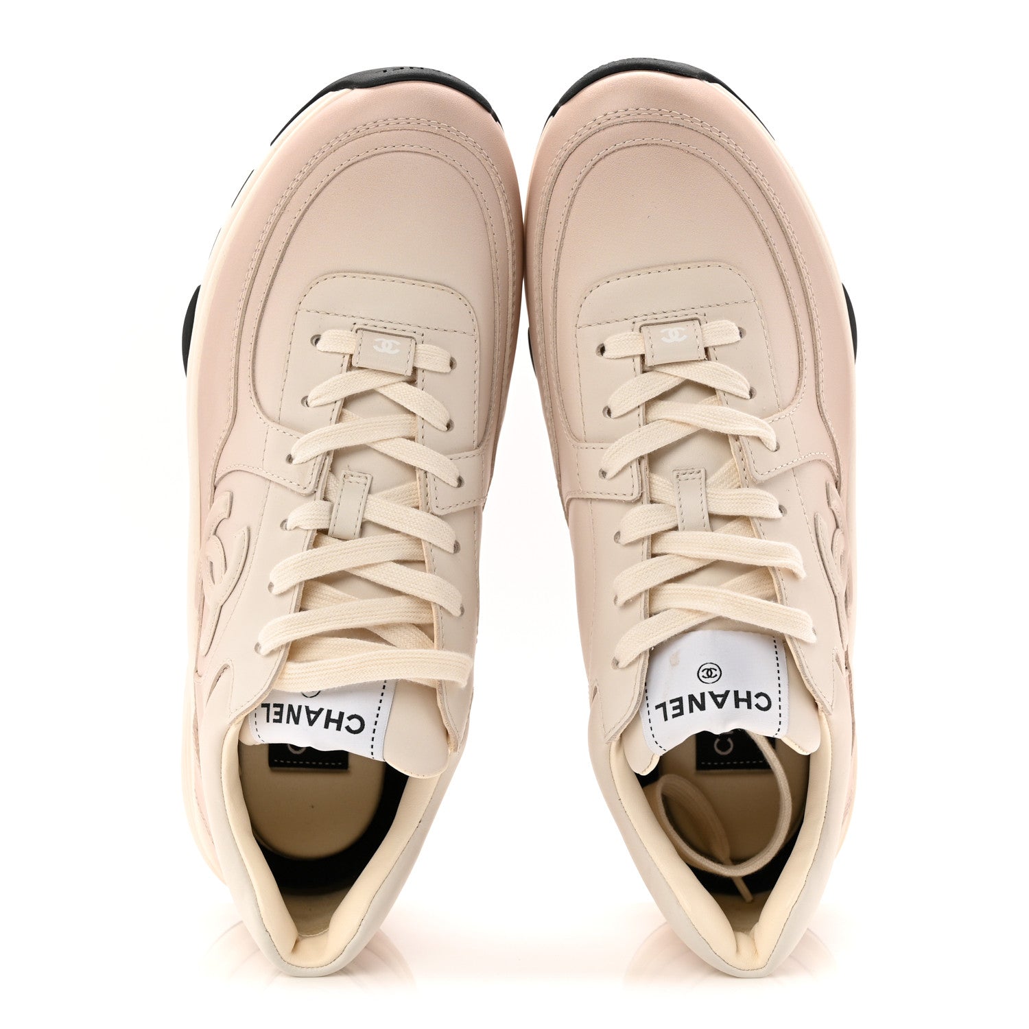 Chanel Gradiant Calfskin CC Womens Sneakers 40 Beige 5 of 10