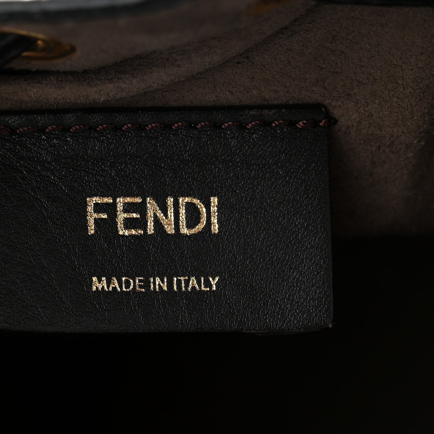 Vitello Liberty F is Fendi FF 1974 Embossed Mini Mon Tresor Bucket Bag Black