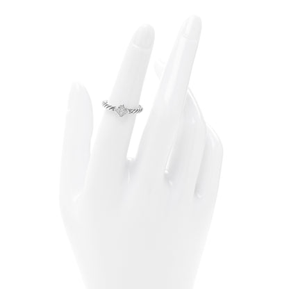 David Yurman Sterling Silver Diamond Quatrefoil Ring 50 5.25 2 of 4