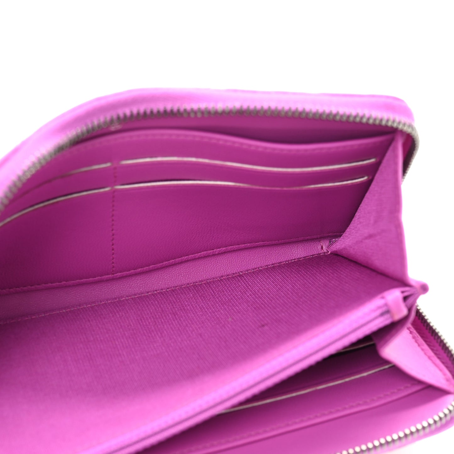 Lambskin Quilted Small Coco Boy Zip Around Wallet Purple