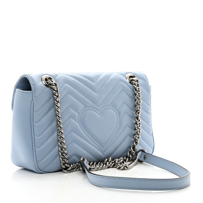 Gucci Calfskin Matelasse Small GG Marmont Shoulder Bag Porcelain Light Blue 3 of 10