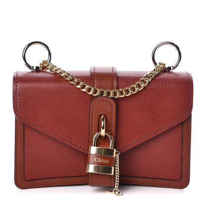 Chloe Shiny Goatskin Calfskin Aby Chain Shoulder Bag Sepia Brown 1 of 9
