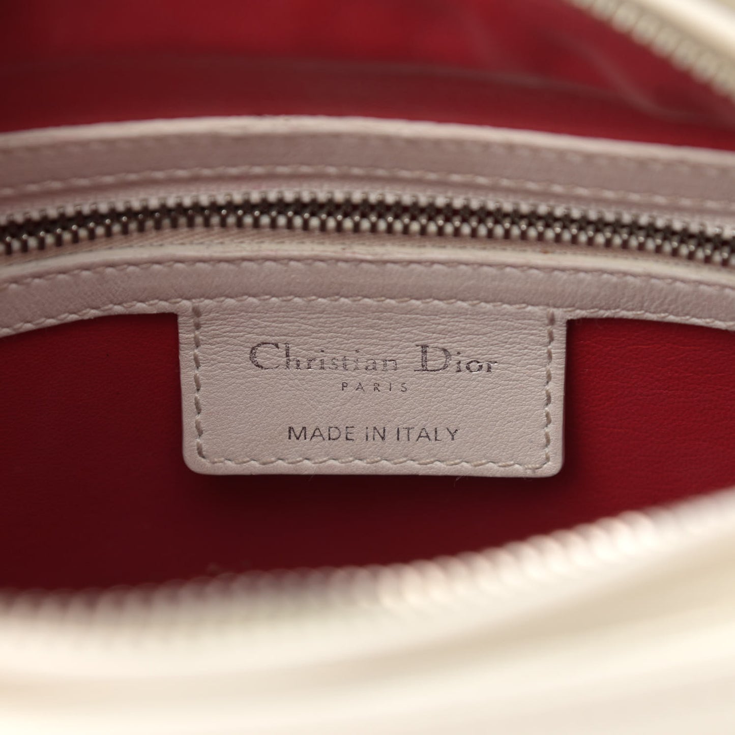 Smooth Calfskin Embroidered Medium Lady Dior White Multicolor