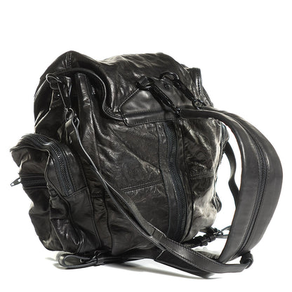 Alexander Wang Lambskin Leopard Embossed Marti Backpack Washed Black Rhodium Hardware 3 of 9