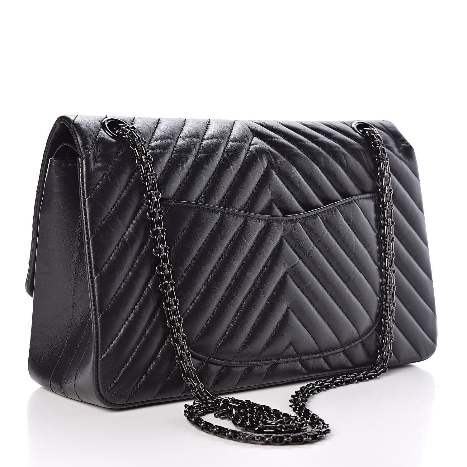 Chanel Aged Calfskin Chevron Quilted 2.55 Reissue 226 So Black 3 of 10