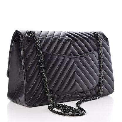 Chanel Aged Calfskin Chevron Quilted 2.55 Reissue 226 So Black 3 of 10