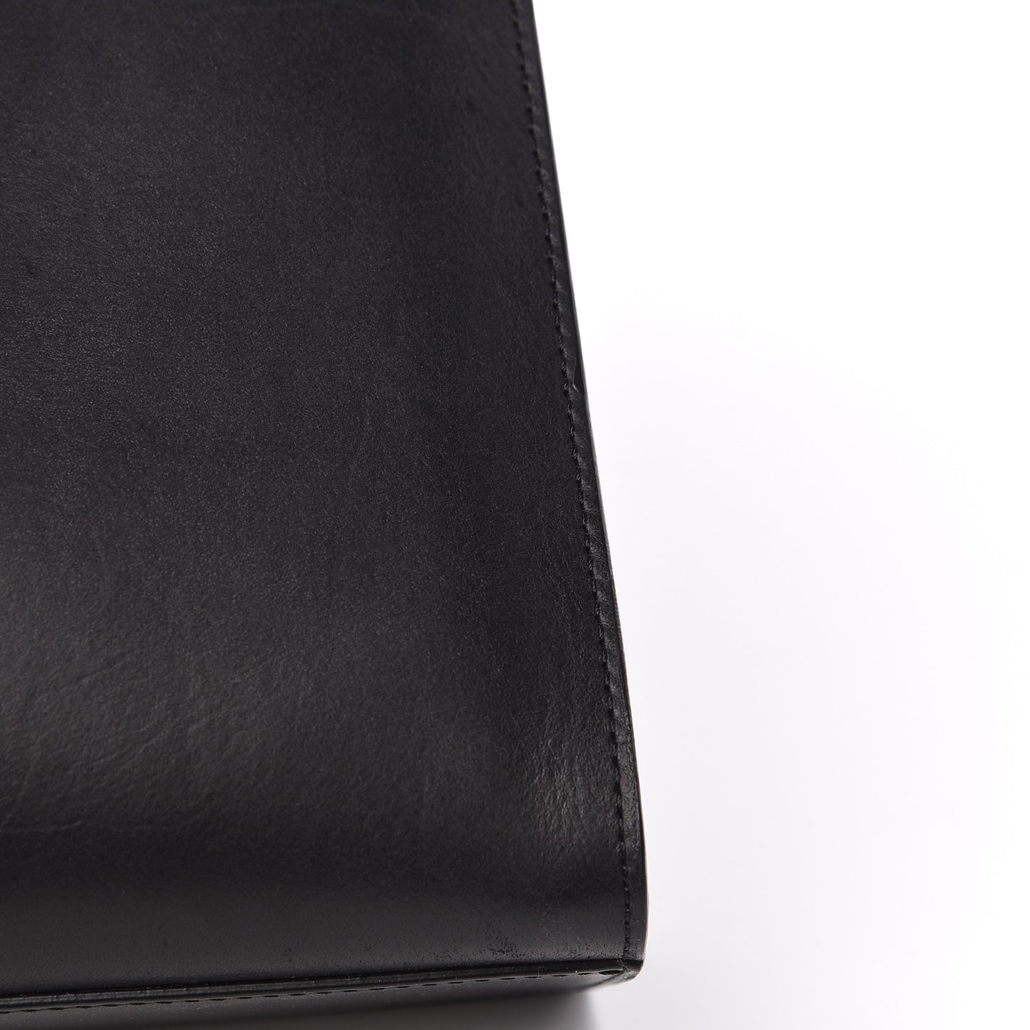 Vegetable Tanned Calfskin Elegant Top Handle Bag Black