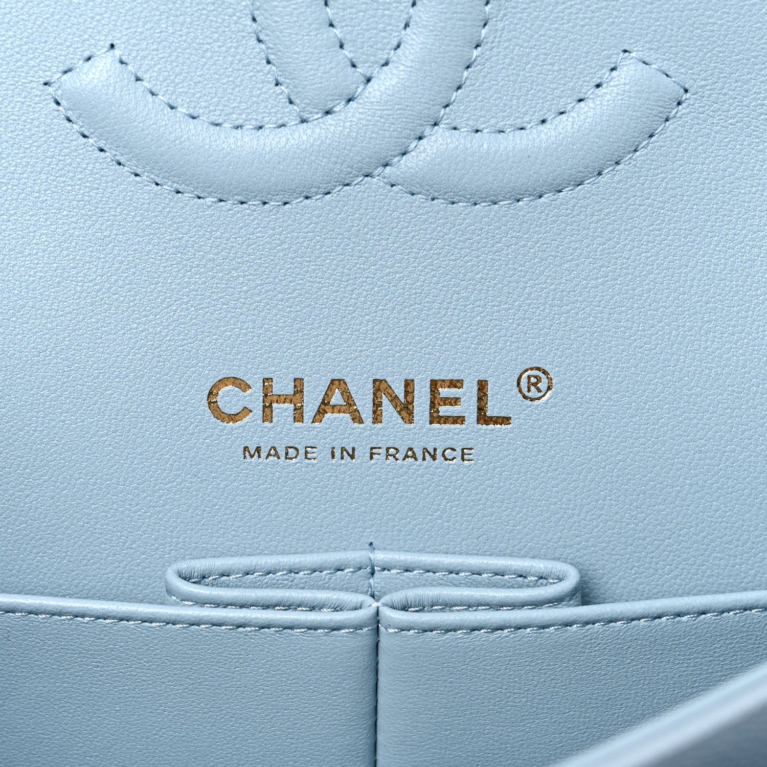 Chanel Caviar Quilted Medium Double Flap Light Blue 6 of 10