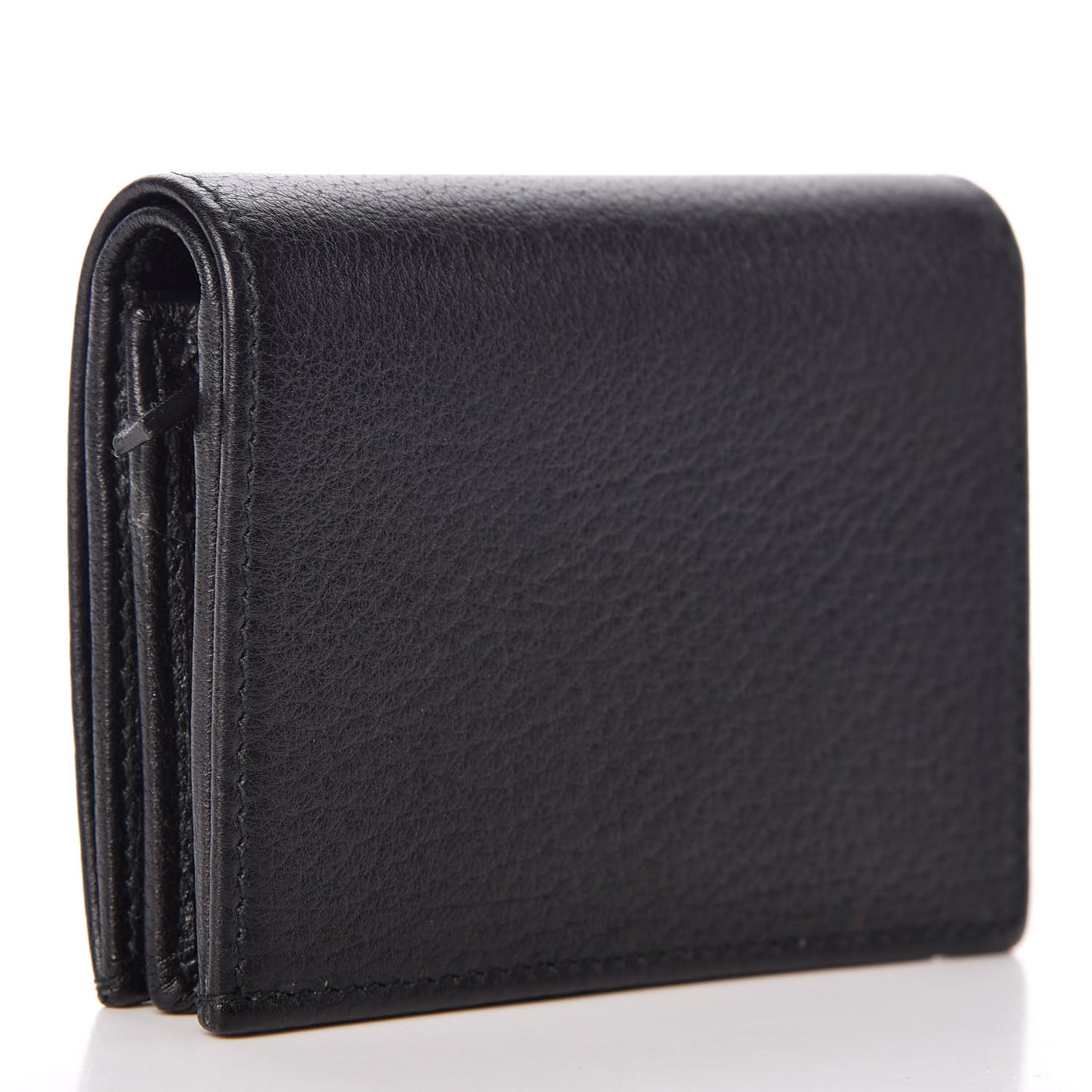 Calfskin Crystal Double G Card Case Black