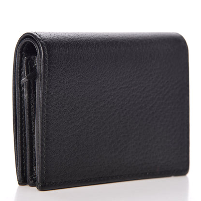 Gucci Calfskin Crystal Double G Card Case Black 3 of 10