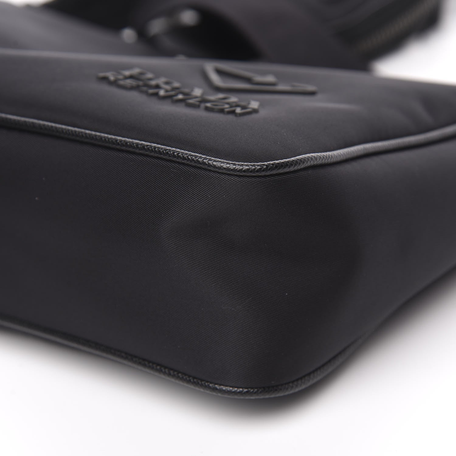 Prada Re-Nylon Saffiano Pocket Zippered Shoulder Bag Black 9 of 10