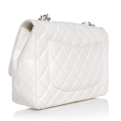 Chanel Caviar Jumbo Single Flap White 3 of 9