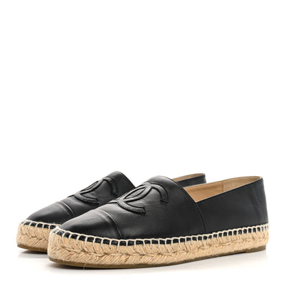 Chanel Lambskin CC Espadrilles 37 Black 4 of 10
