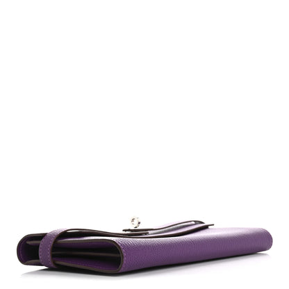 Hermes Chevre Mysore Kelly Longue Wallet Violet 4 of 9