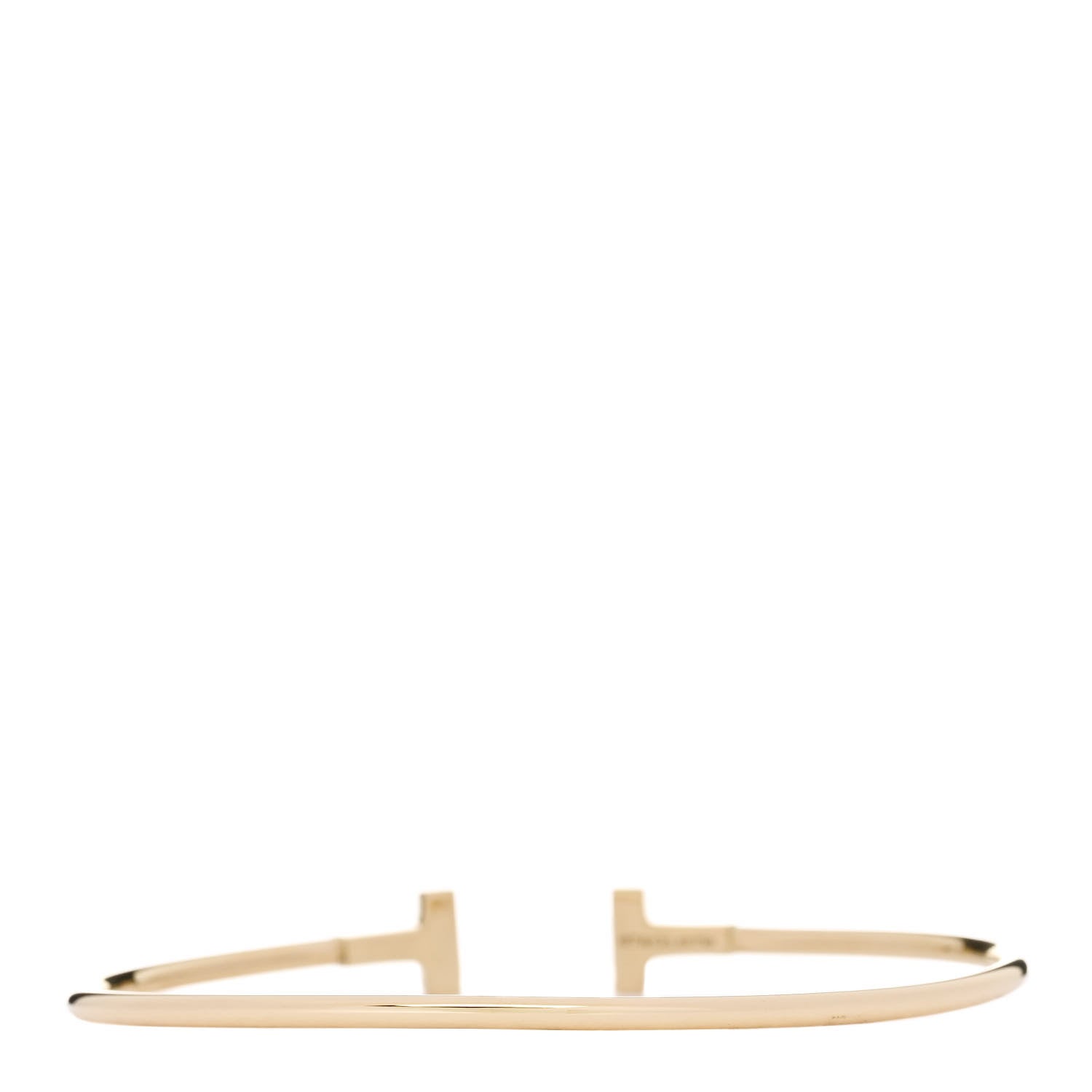 Tiffany 18K Yellow Gold Narrow T Wire Bracelet 2 of 3