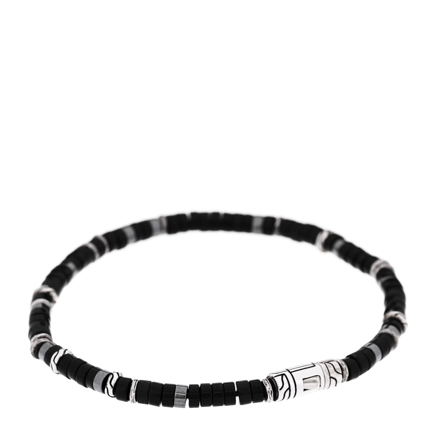 John Hardy Sterling Silver Black Onyx Heishi Bracelet 2 of 4
