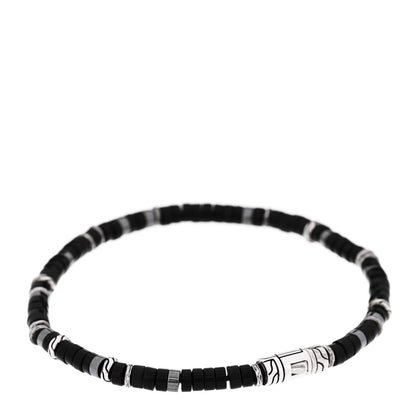 John Hardy Sterling Silver Black Onyx Heishi Bracelet 2 of 4