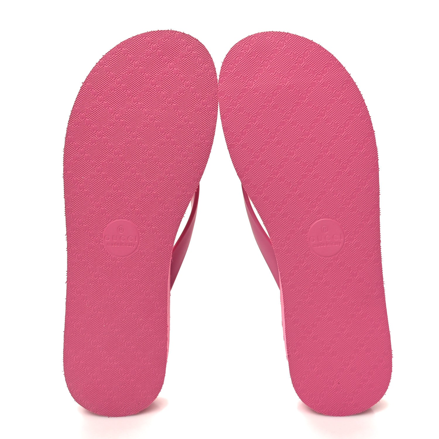 Gucci Rubber Chevron Womens GG Thong Sandals 37 Pink Tropical Flower 5 of 8