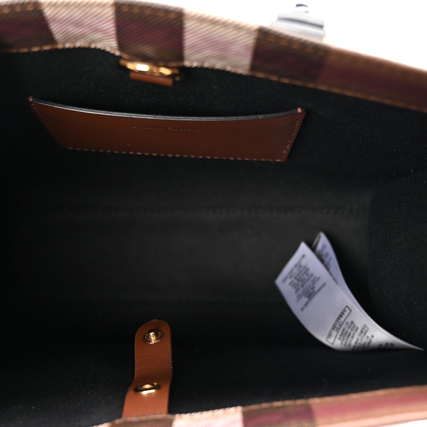 E-Canvas Check Calfskin Mini Freya Tote Dark Birch Brown