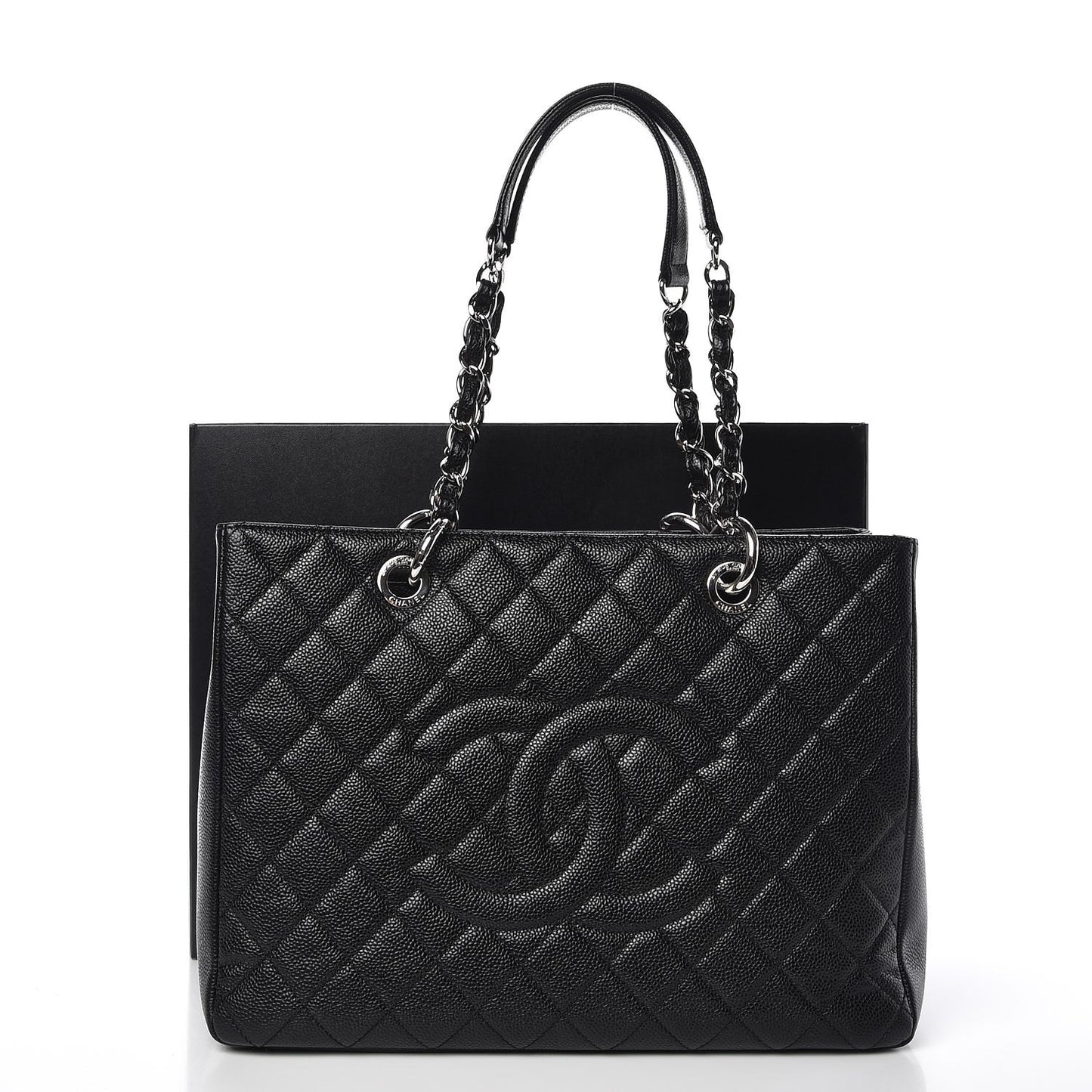 Caviar Quilted Grand Shopping Tote GST Black