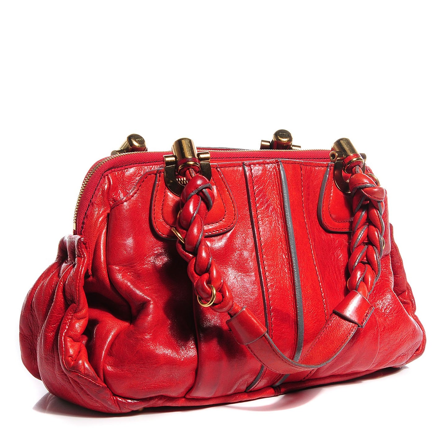 Leather Heloise Satchel Red
