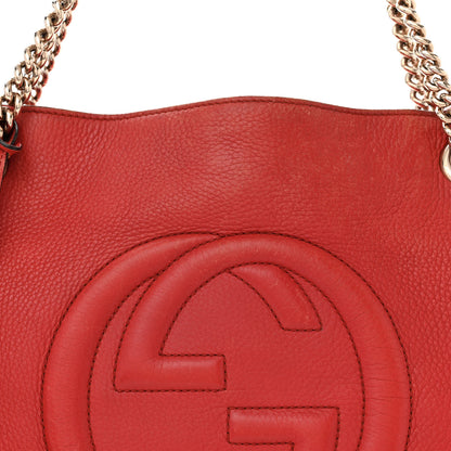 Gucci Pebbled Calfskin Medium Soho Chain Shoulder Bag Sun Orange 8 of 20