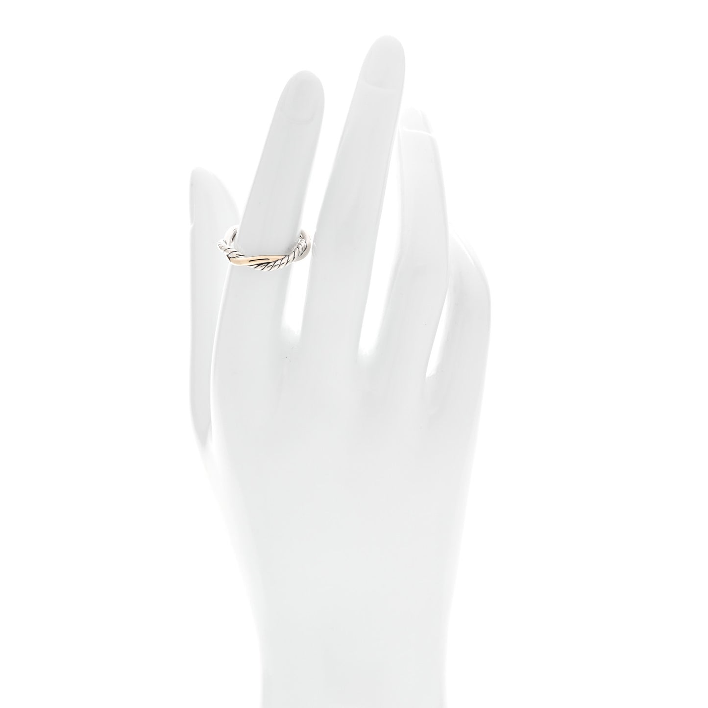 Sterling Silver 14K Yellow Gold Petite Infinity Band Ring 52 6