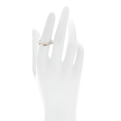 David Yurman Sterling Silver 14K Yellow Gold Petite Infinity Band Ring 52 6 2 of 4