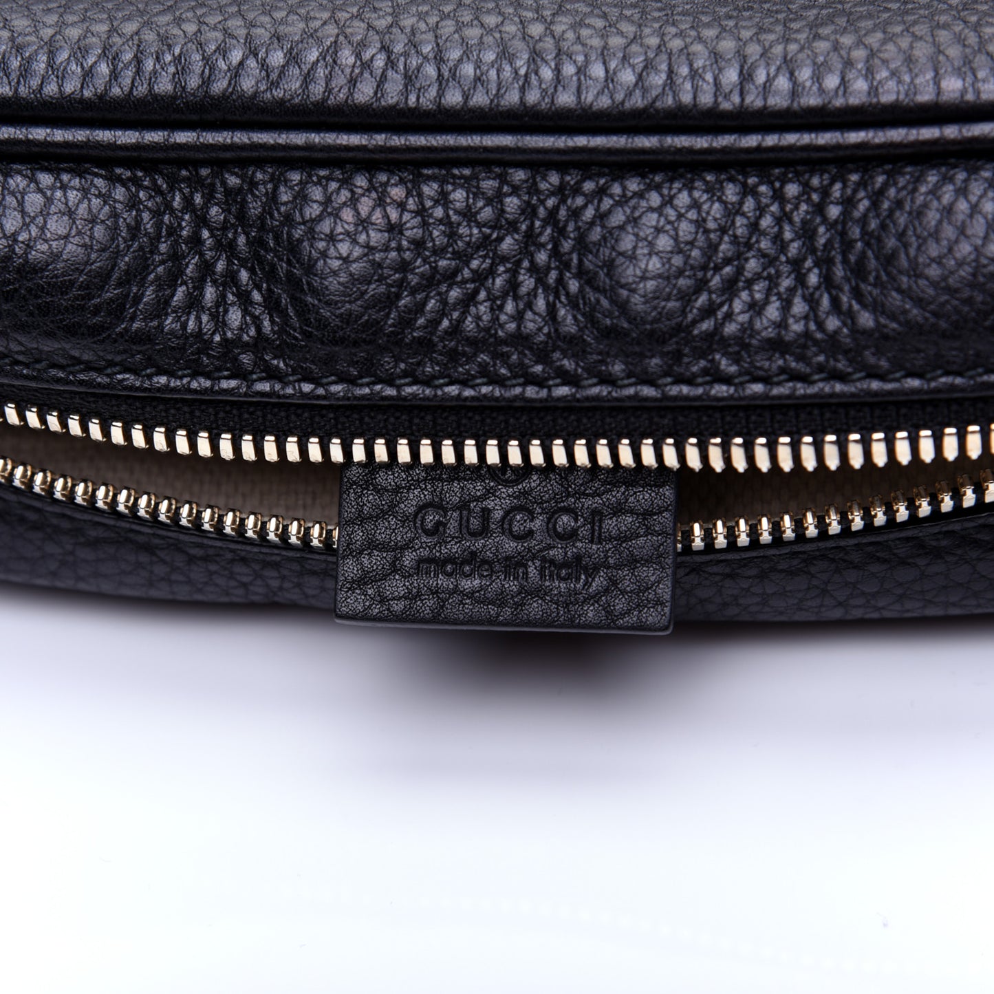 Pebbled Calfskin Small Soho Disco Bag Black