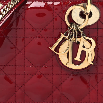 Christian Dior Patent Cannage Mini Lady Dior Red 8 of 11