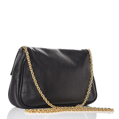 Fendi Vitello Flamingo Fendista Pouchette Crossbody Black 3 of 8