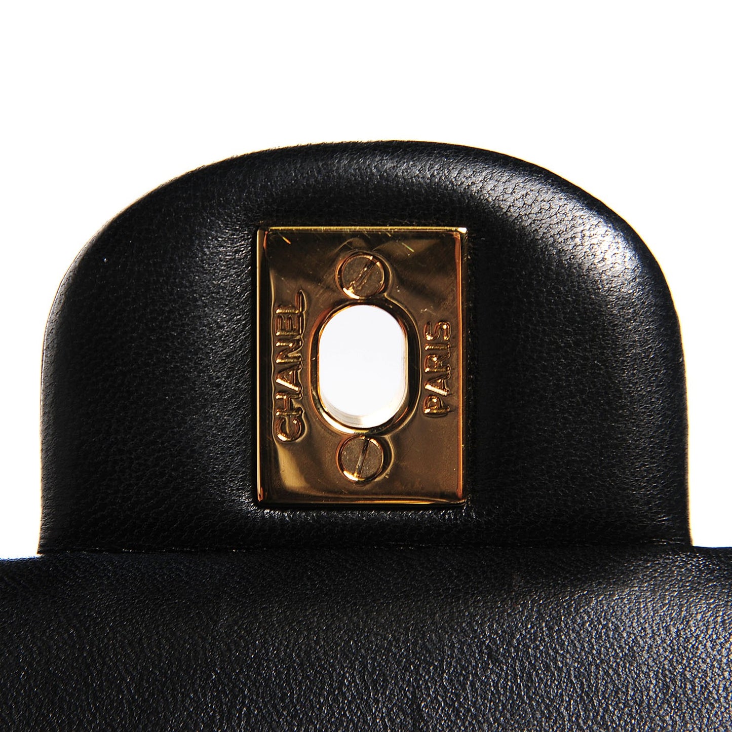 Lambskin Quilted Medium Double Flap Black