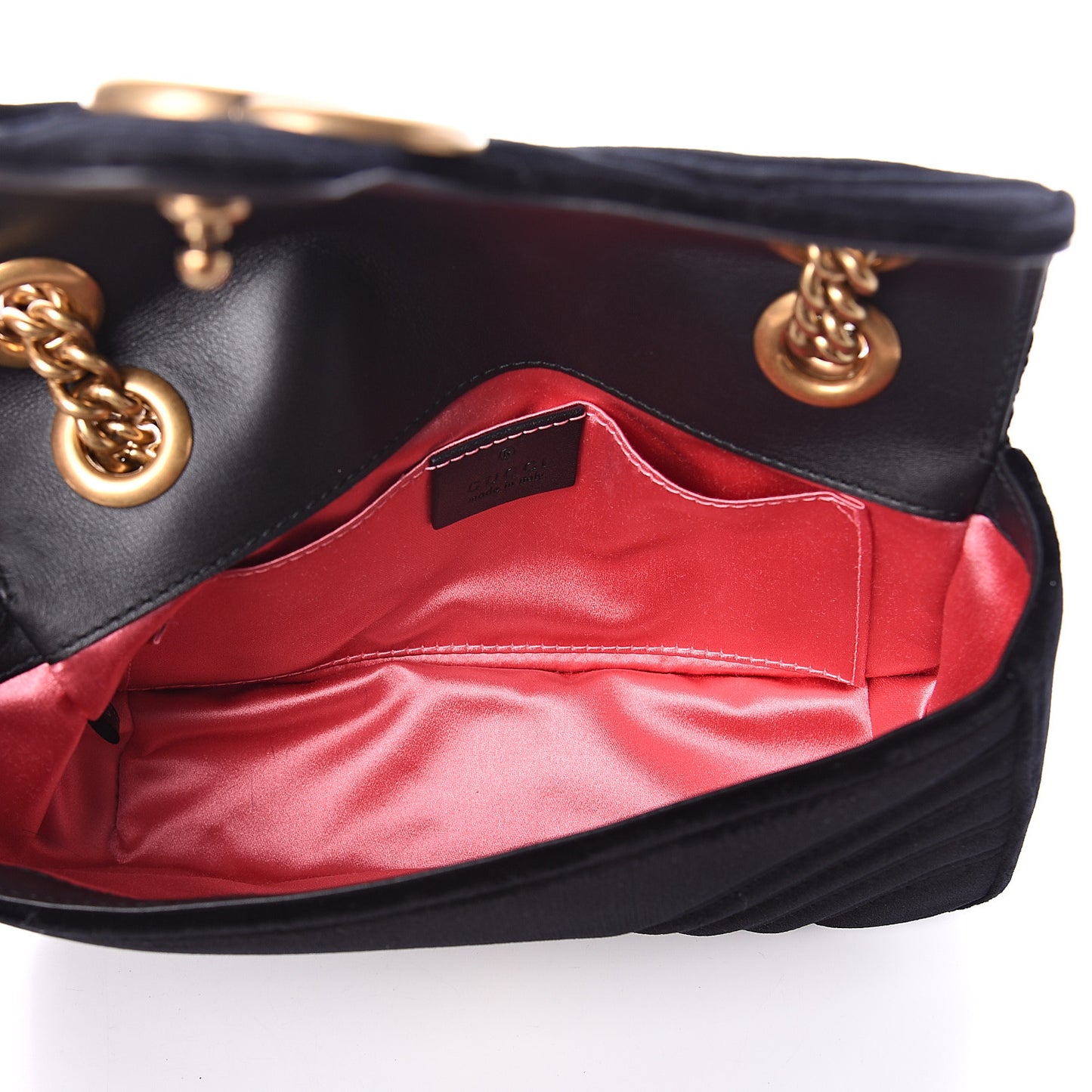 Velvet Matelasse Mini GG Marmont Shoulder Bag Black